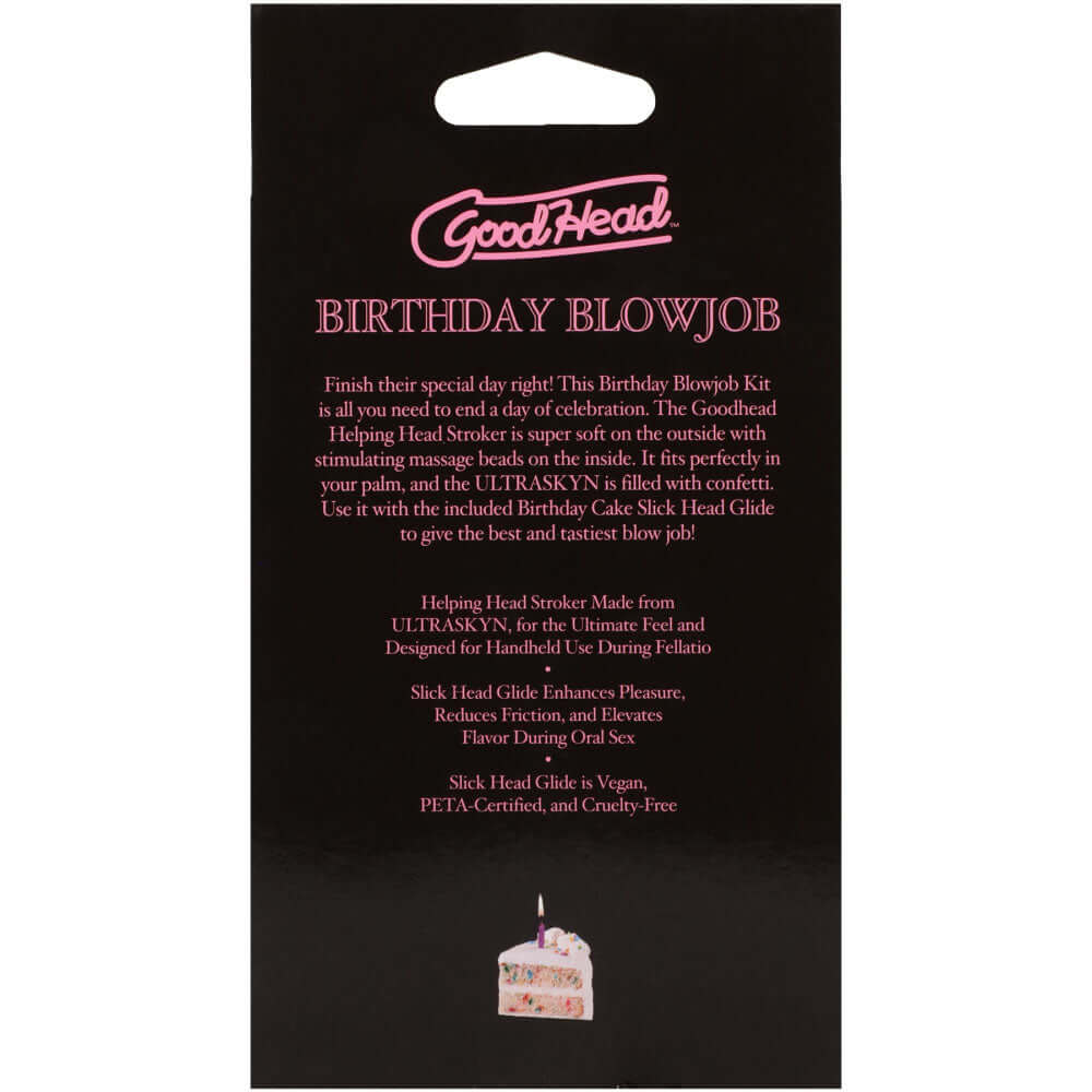 GoodHead Birthday Blowjob Kit - Birthday Cake GoodHead Glide with Helping Head Stroker